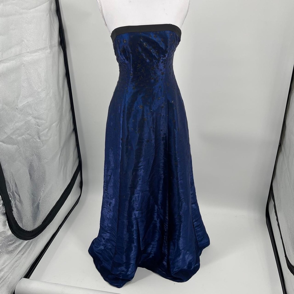 Vintage 90s Morgan & Co Whimsigoth Formal Dress Strapless 4 S Gothic Corset Gown